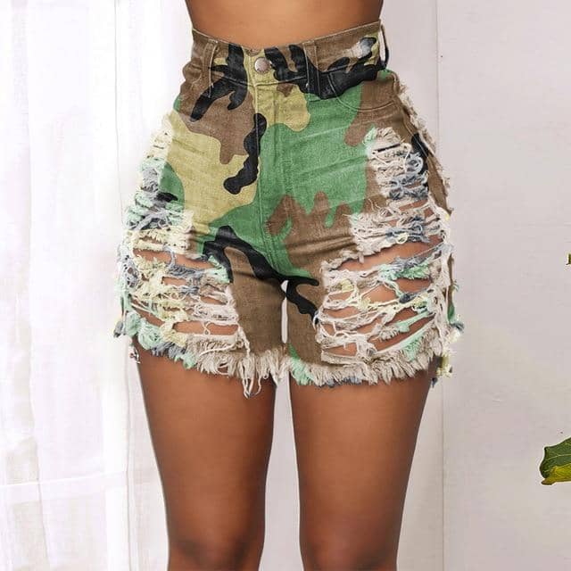 Tie Dye Denim Ripped Shorts-Festival Wear