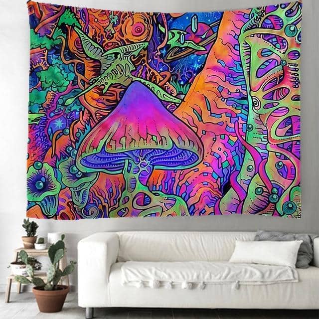 Psychedelic Mushroom Tapestry-