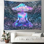 Psychedelic's Mushroom Swirling Mind Tapestry-Decorative Tapestries