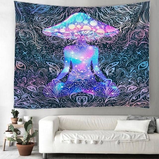 Psychedelic's Mushroom Swirling Mind Tapestry-Decorative Tapestries