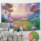 Grass Valley with Mushrooms Tapestry-Decorative Tapestries