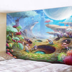 Craters and Mushroom Planet Tapestry-Decorative Tapestries