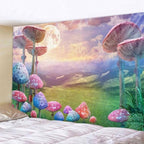 Grass Valley with Mushrooms Tapestry-Decorative Tapestries