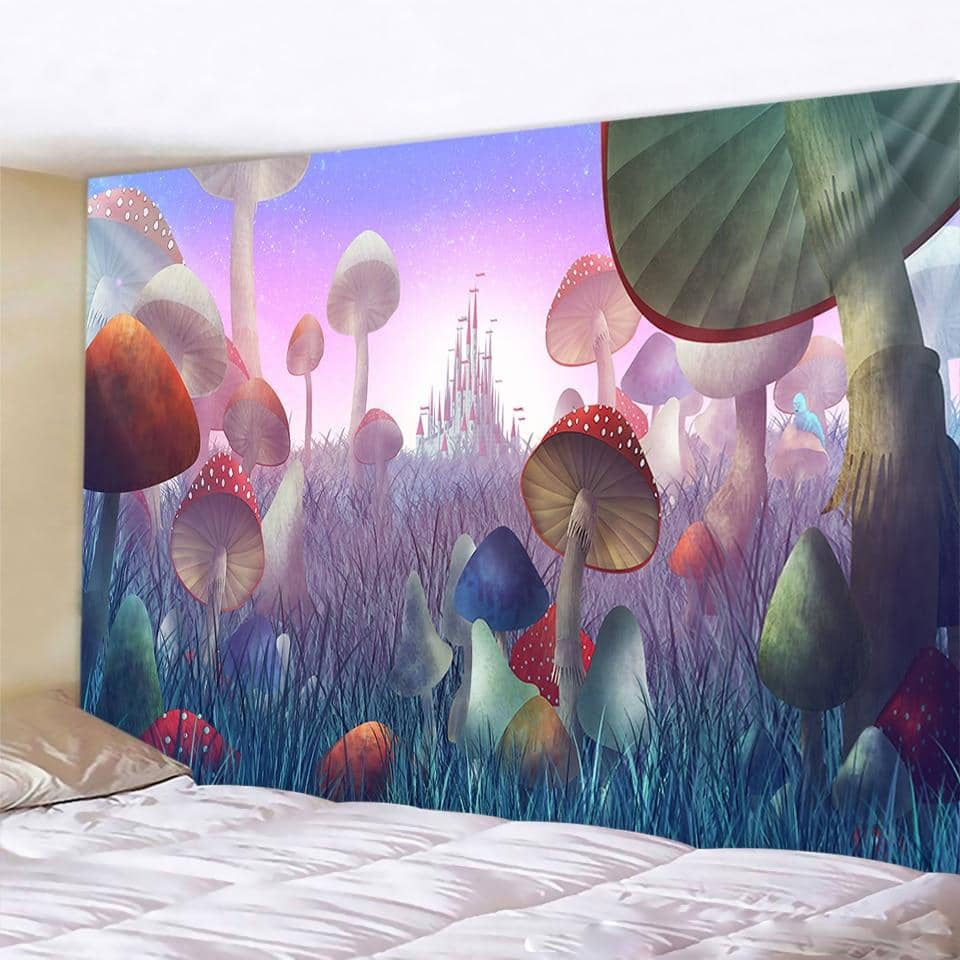 Mushrooms & Grass Tapestry-Decorative Tapestries