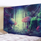 Rabbit in the Forest of Mushroom Tapestry-Decorative Tapestries