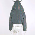Rainbow Reflective Devil Ear Jacket-Jackets