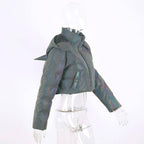 Rainbow Reflective Devil Ear Jacket-Jackets