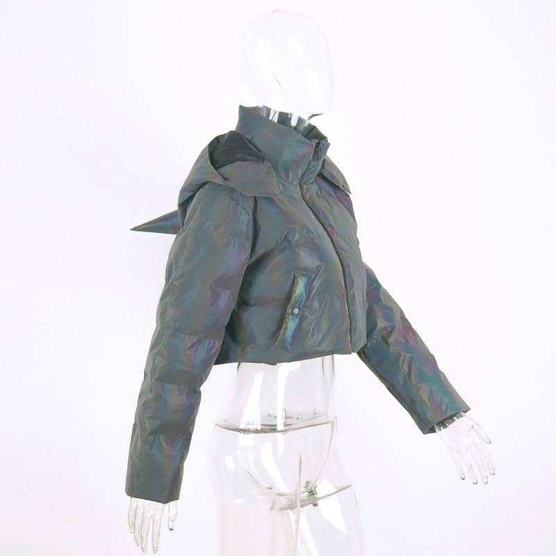 Rainbow Reflective Devil Ear Jacket-Jackets