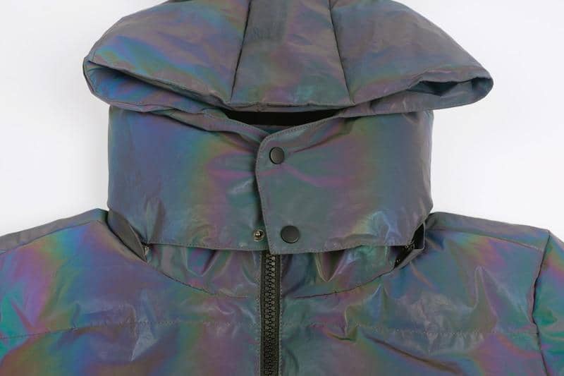 Rainbow Reflective Devil Ear Jacket-Jackets