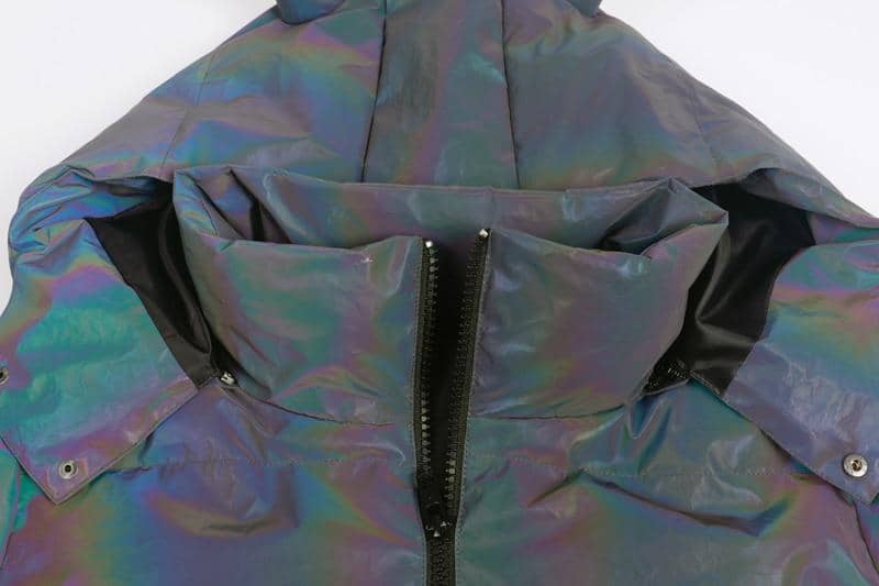 Rainbow Reflective Devil Ear Jacket-Jackets