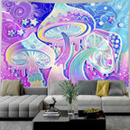 Pastel Psychedelic Mushroom Tapestry-