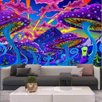 Psychedelic Purple Mushroom Haze Tapestry-