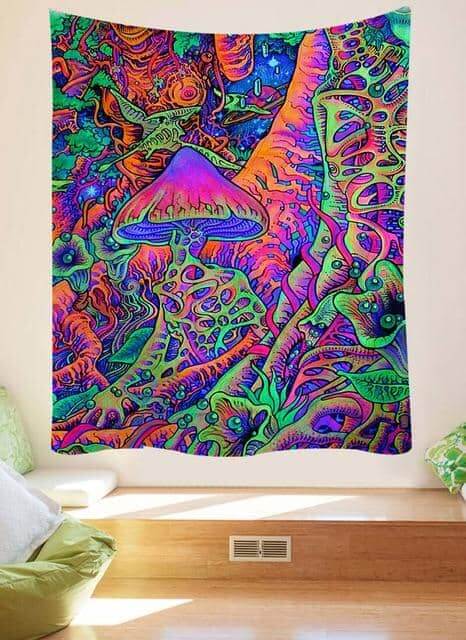 Psychedelic Mushroom Tapestry-