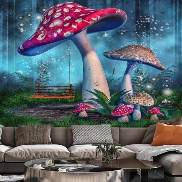 Mushroom Playground Tapestry-Decorative Tapestries
