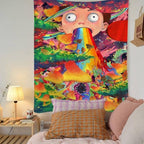 Psychedelic Rainbow Vomit Tapestry-