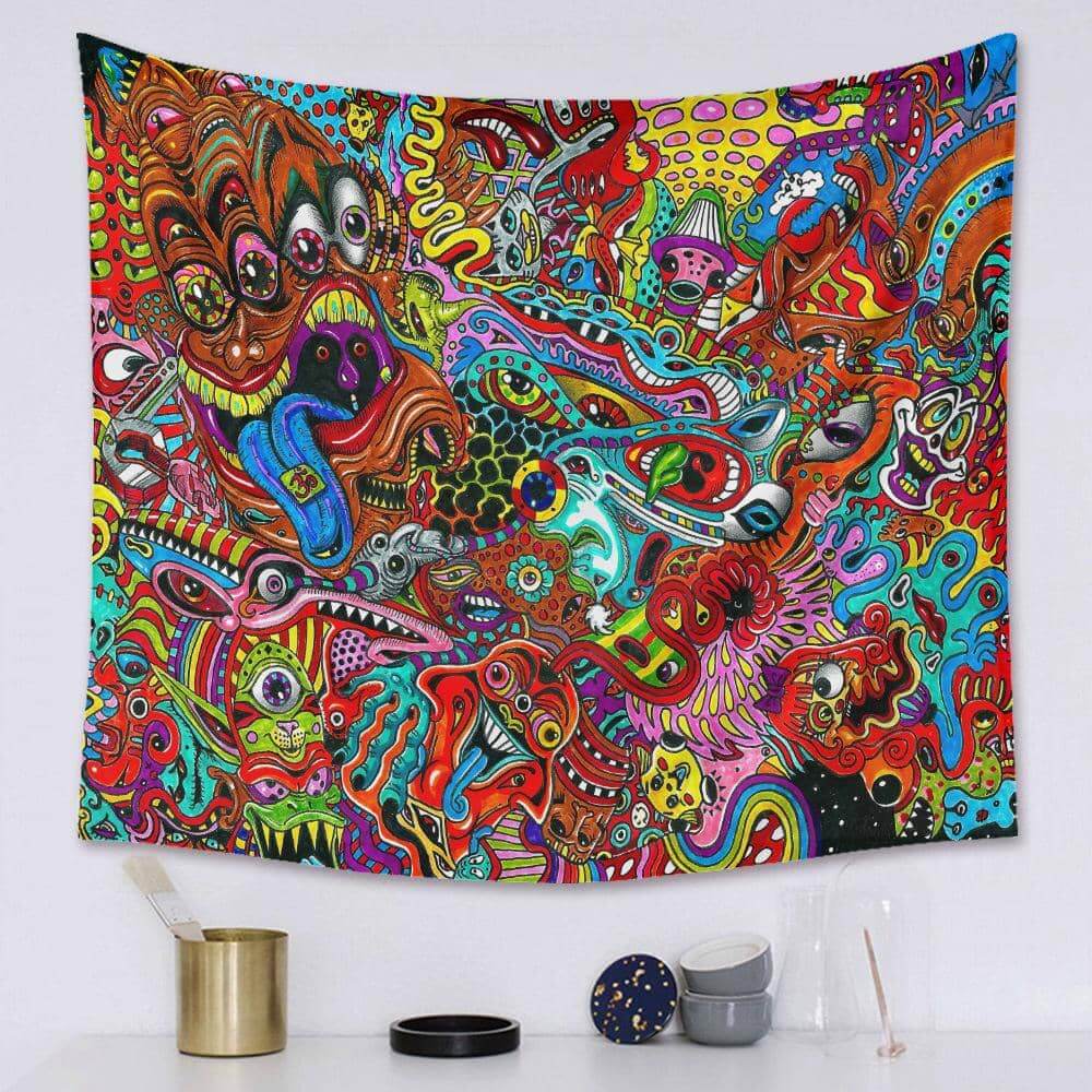 Psychedelic Critters Tapestry-