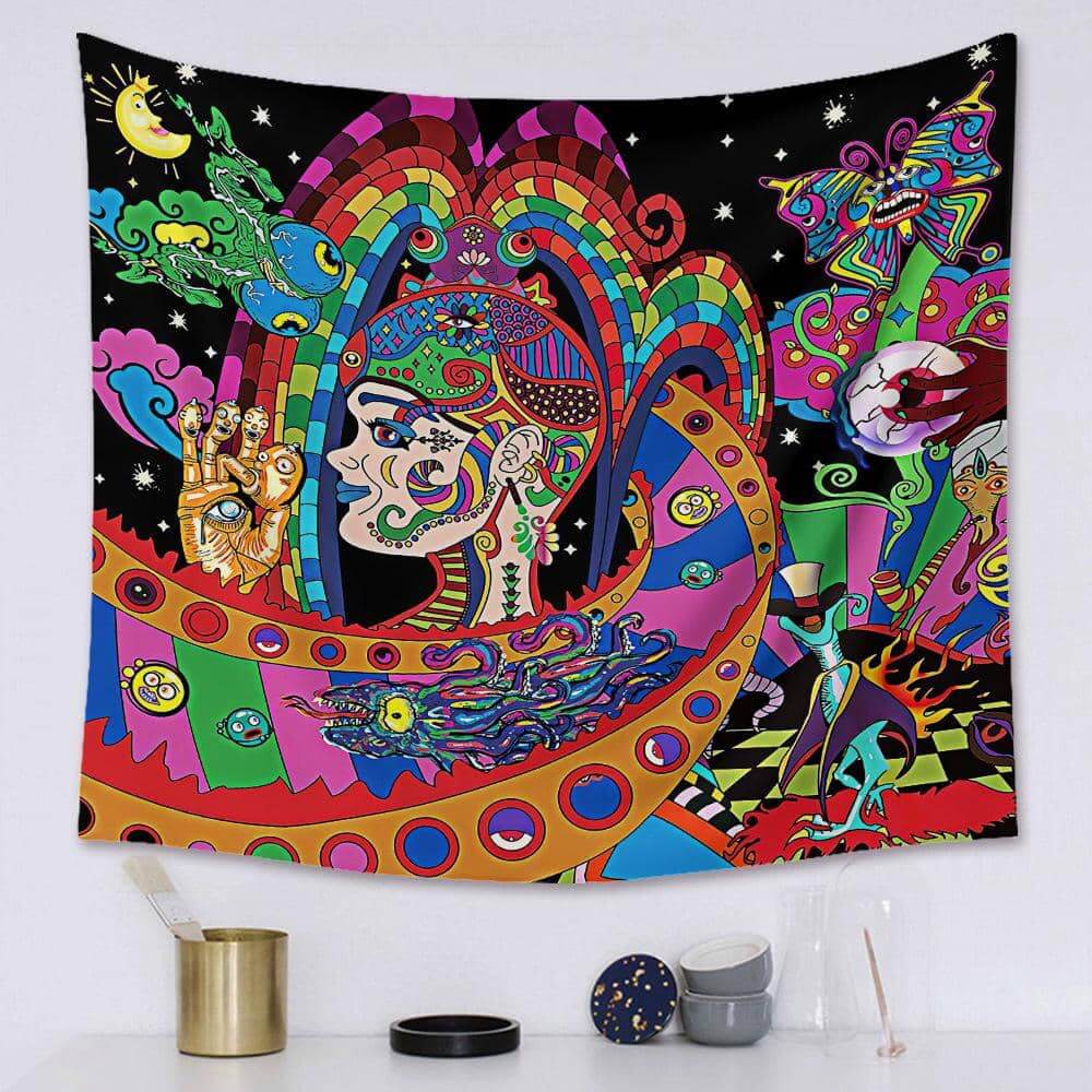 Psychedelic Space Road Tapestry 2-Decorative Tapestries