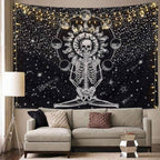 Meditating Skeleton Tapestry-Decorative Tapestries