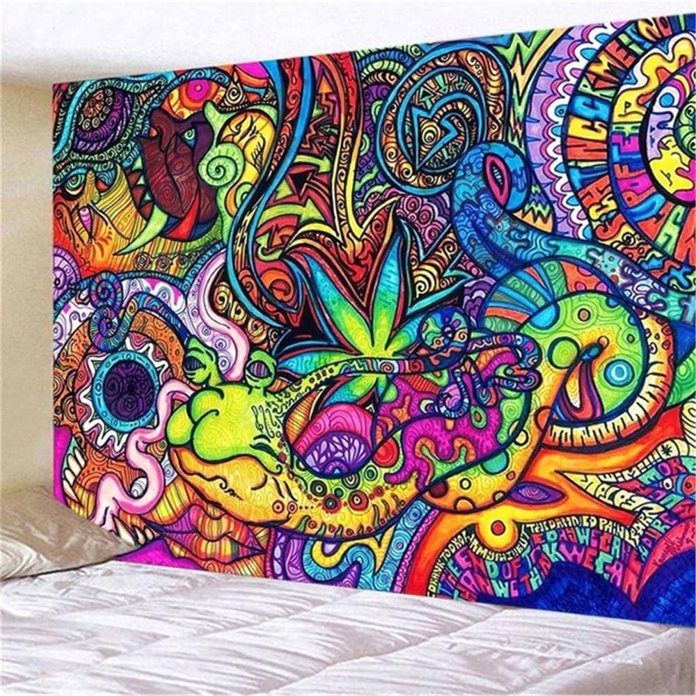 Psychedelic Slug Tapestry-Decorative Tapestries