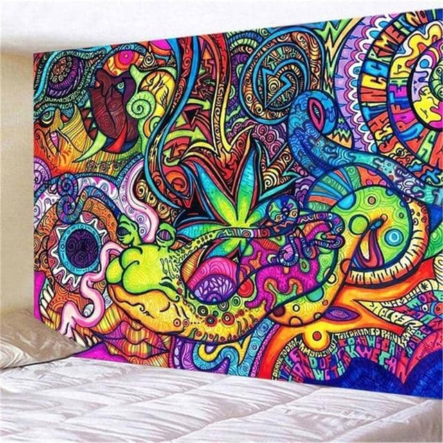 Psychedelic Slug Tapestry-Decorative Tapestries