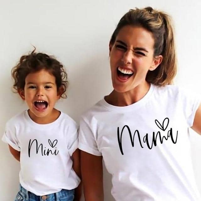 Cute Matching Mini Mama Mother & Daughter Shirts