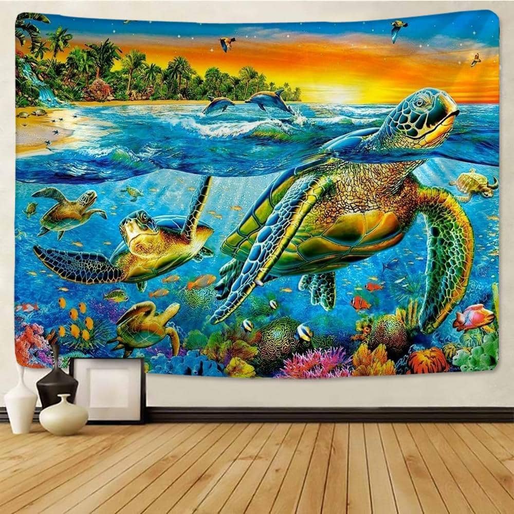 Under The Sea Turtle Festival Tapestry-Decorative Tapestries