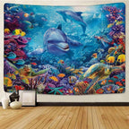 Under The Sea Dolphin Tapestry-Decorative Tapestries