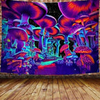 An evening in the Mushroom Forest Tapestry-