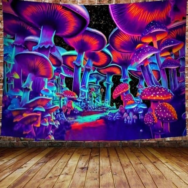 An evening in the Mushroom Forest Tapestry-