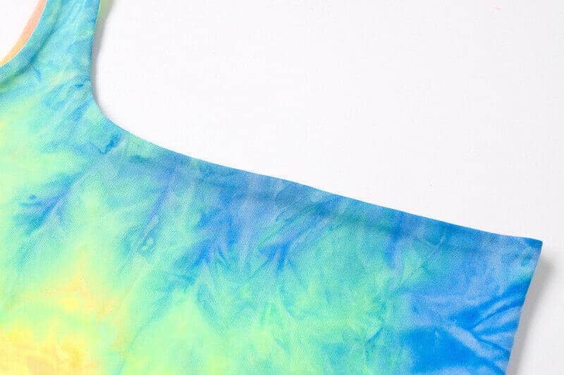 Tie Dye One Shoulder Crop Top-Festival Wear