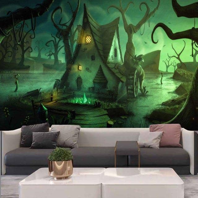 Eerie House by the Swamp Tapestry-Decorative Tapestries
