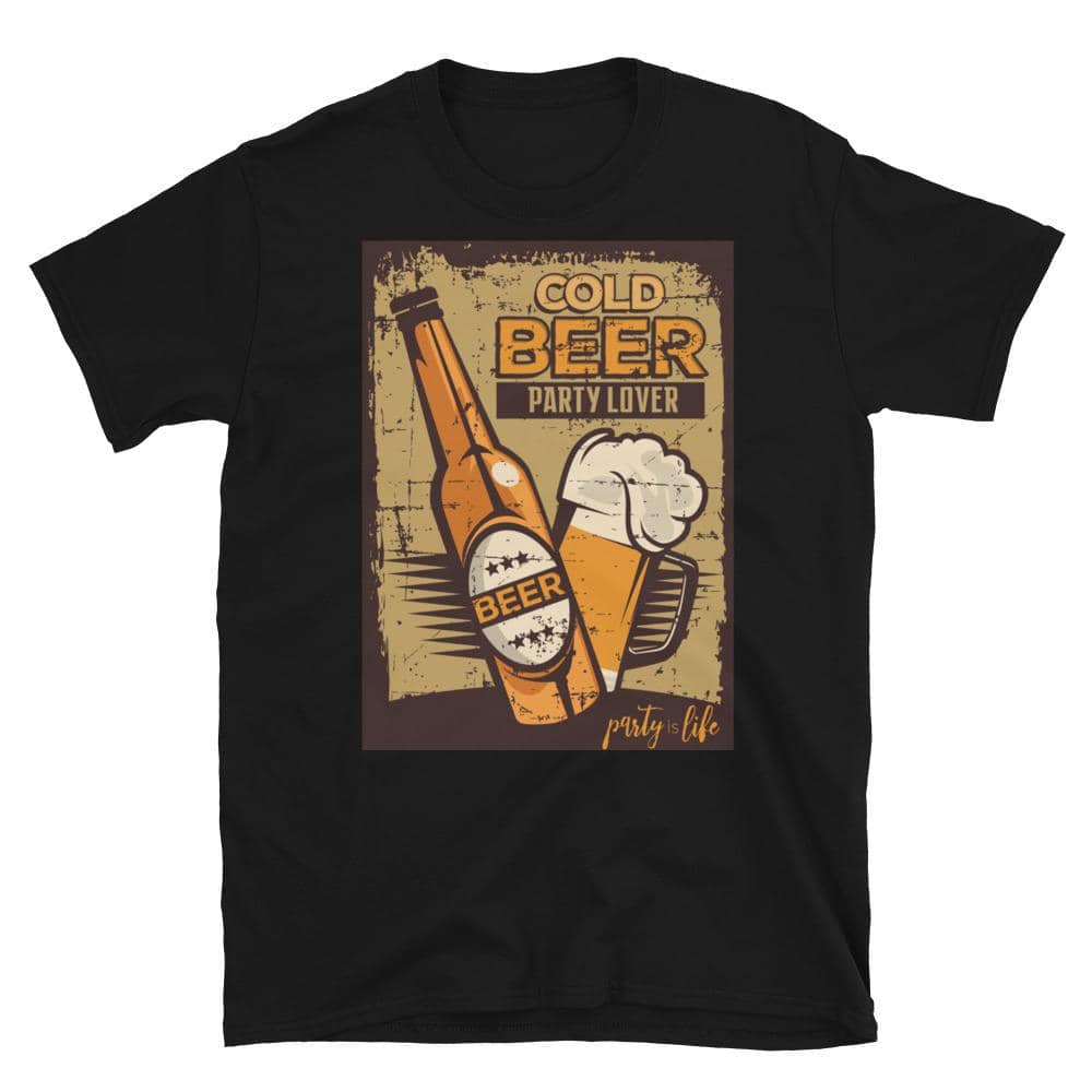 Cold Beer Party Lover Unisex T-Shirt-Shirt